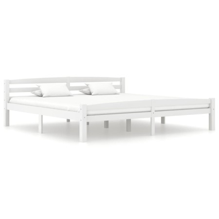 Estructura de cama de madera maciza de pino blanca 180x200 cm de vidaXL, Camas y somieres - Ref: Foro24-322073, Precio: 142,9...