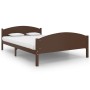 Dark brown solid pine wood bed frame 140x200 cm by vidaXL, Beds and slatted bases - Ref: Foro24-322044, Price: 159,99 €, Disc...