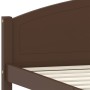 Dark brown solid pine wood bed frame 140x200 cm by vidaXL, Beds and slatted bases - Ref: Foro24-322044, Price: 159,99 €, Disc...