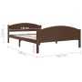 Dark brown solid pine wood bed frame 140x200 cm by vidaXL, Beds and slatted bases - Ref: Foro24-322044, Price: 159,99 €, Disc...