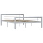 Estructura de cama de metal gris y blanco 120x200 cm de vidaXL, Camas y somieres - Ref: Foro24-284558, Precio: 104,16 €, Desc...