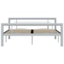 Estructura de cama de metal gris y blanco 120x200 cm de vidaXL, Camas y somieres - Ref: Foro24-284558, Precio: 104,16 €, Desc...