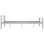 Estructura de cama de metal gris y blanco 120x200 cm de vidaXL, Camas y somieres - Ref: Foro24-284558, Precio: 104,16 €, Desc...