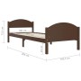 Estructura de cama madera maciza pino marrón oscuro 100x200 cm de vidaXL, Camas y somieres - Ref: Foro24-322042, Precio: 125,...