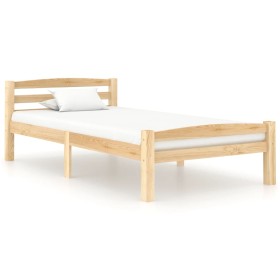 Solid pine wood bed frame 100x200 cm by vidaXL, Beds and slatted bases - Ref: Foro24-322062, Price: 106,09 €, Discount: %