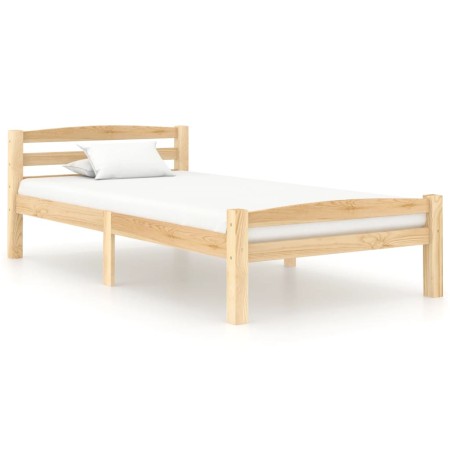 Estructura de cama de madera maciza de pino 100x200 cm de vidaXL, Camas y somieres - Ref: Foro24-322062, Precio: 106,09 €, De...