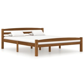 Honey brown solid pine wood bed frame 160x200 cm by vidaXL, Beds and slatted bases - Ref: Foro24-322079, Price: 159,97 €, Dis...