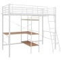 Estructura de litera con mesa de metal blanco 90x200 cm de vidaXL, Camas y somieres - Ref: Foro24-287906, Precio: 319,99 €, D...