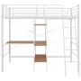 Estructura de litera con mesa de metal blanco 90x200 cm de vidaXL, Camas y somieres - Ref: Foro24-287906, Precio: 319,99 €, D...