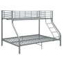 Estructura de litera de metal gris 140x200 cm/90x200 cm de vidaXL, Camas y somieres - Ref: Foro24-287904, Precio: 285,26 €, D...