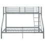 Estructura de litera de metal gris 140x200 cm/90x200 cm de vidaXL, Camas y somieres - Ref: Foro24-287904, Precio: 285,26 €, D...