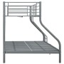 Estructura de litera de metal gris 140x200 cm/90x200 cm de vidaXL, Camas y somieres - Ref: Foro24-287904, Precio: 285,26 €, D...