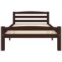 Dark brown solid pine wood bed frame 100x200 cm by vidaXL, Beds and slatted bases - Ref: Foro24-322083, Price: 110,99 €, Disc...