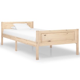 Solid pine wood bed frame 90x200 cm by vidaXL, Beds and slatted bases - Ref: Foro24-322096, Price: 88,49 €, Discount: %