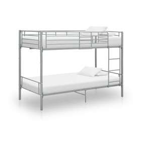 Graues Etagenbett aus Metall, 90 x 200 cm von vidaXL, Betten und Lattenroste - Ref: Foro24-287911, Preis: 229,90 €, Rabatt: %