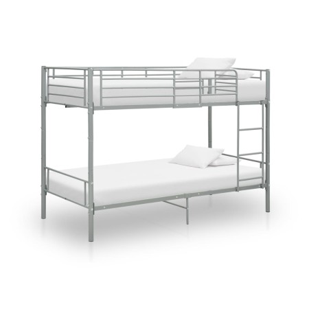 Gray metal bunk bed 90x200 cm by vidaXL, Beds and slatted bases - Ref: Foro24-287911, Price: 224,73 €, Discount: %