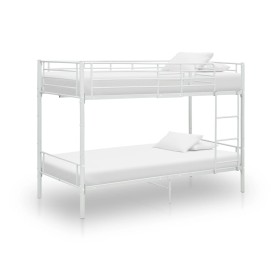 White metal bunk bed 90x200 cm by vidaXL, Beds and slatted bases - Ref: Foro24-287909, Price: 245,47 €, Discount: %