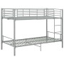 Cama litera de metal gris 90x200 cm de vidaXL, Camas y somieres - Ref: Foro24-287911, Precio: 224,73 €, Descuento: %