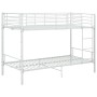 Cama litera de metal blanca 90x200 cm de vidaXL, Camas y somieres - Ref: Foro24-287909, Precio: 240,10 €, Descuento: %