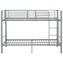 Cama litera de metal gris 90x200 cm de vidaXL, Camas y somieres - Ref: Foro24-287911, Precio: 224,73 €, Descuento: %