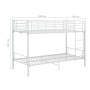 Cama litera de metal blanca 90x200 cm de vidaXL, Camas y somieres - Ref: Foro24-287909, Precio: 240,10 €, Descuento: %