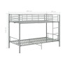 Cama litera de metal gris 90x200 cm de vidaXL, Camas y somieres - Ref: Foro24-287911, Precio: 224,73 €, Descuento: %