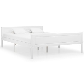 Estructura de cama de madera maciza de pino blanca 140x200 cm de vidaXL, Camas y somieres - Ref: Foro24-322106, Precio: 136,9...