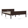 Dark brown solid pine wood bed frame 140x200 cm by vidaXL, Beds and slatted bases - Ref: Foro24-322120, Price: 162,99 €, Disc...