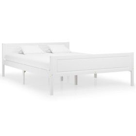 Estructura de cama de madera maciza de pino blanca 120x200 cm de vidaXL, Camas y somieres - Ref: Foro24-322105, Precio: 158,0...