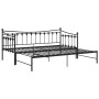 Estructura de sofá cama extraíble de metal negro 90x200 cm de vidaXL, Camas y somieres - Ref: Foro24-324758, Precio: 168,90 €...