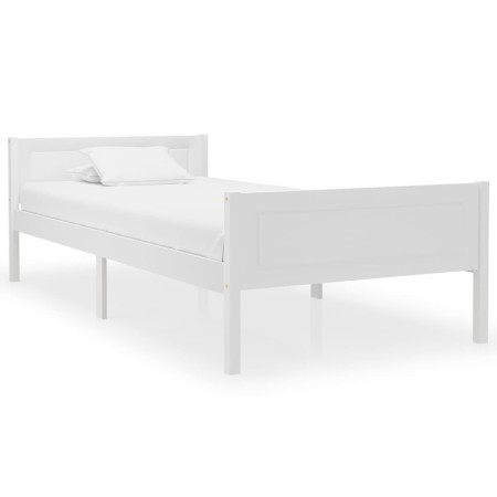 Solid white pine wood bed frame 100x200 cm by vidaXL, Beds and slatted bases - Ref: Foro24-322104, Price: 129,02 €, Discount: %