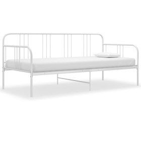 Estructura de sofá cama de metal blanco 90x200 cm de vidaXL, Camas y somieres - Ref: Foro24-324750, Precio: 124,99 €, Descuen...