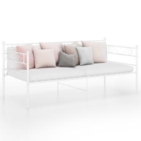 Estructura de sofá cama de metal blanco 90x200 cm de vidaXL, Camas y somieres - Ref: Foro24-324768, Precio: 112,99 €, Descuen...