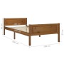 Honey brown pine solid wood bed frame 100x200 cm by vidaXL, Beds and slatted bases - Ref: Foro24-322111, Price: 126,31 €, Dis...