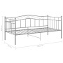 Estructura de sofá cama metal gris 90x200 cm de vidaXL, Camas y somieres - Ref: Foro24-324781, Precio: 129,76 €, Descuento: %