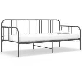 Graues Metall-Schlafsofagestell 90x200 cm von vidaXL, Betten und Lattenroste - Ref: Foro24-324751, Preis: 116,39 €, Rabatt: %