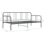 Estructura de sofá cama de metal gris 90x200 cm de vidaXL, Camas y somieres - Ref: Foro24-324751, Precio: 116,22 €, Descuento: %