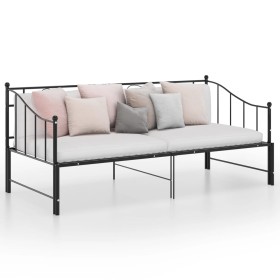 Black metal removable sofa bed frame 90x200 cm by vidaXL, Beds and slatted bases - Ref: Foro24-324776, Price: 187,49 €, Disco...