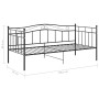 Estructura de sofá cama de metal negro 90x200 cm de vidaXL, Camas y somieres - Ref: Foro24-324779, Precio: 146,19 €, Descuent...