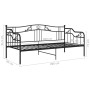 Estructura de sofá cama de metal negro 90x200 cm de vidaXL, Camas y somieres - Ref: Foro24-324761, Precio: 146,86 €, Descuent...