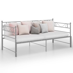 Gray metal removable sofa bed frame 90x200 cm by vidaXL, Beds and slatted bases - Ref: Foro24-324772, Price: 167,29 €, Discou...