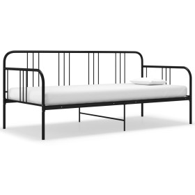 Black metal sofa bed frame 90x200 cm by vidaXL, Beds and slatted bases - Ref: Foro24-324749, Price: 123,88 €, Discount: %