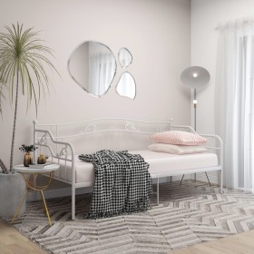 White metal sofa bed frame 90x200 cm by vidaXL, Beds and slatted bases - Ref: Foro24-324762, Price: 134,83 €, Discount: %