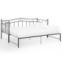 Estructura de sofá cama extraíble de metal negro 90x200 cm de vidaXL, Camas y somieres - Ref: Foro24-324782, Precio: 185,98 €...