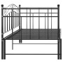 Estructura de sofá cama extraíble de metal negro 90x200 cm de vidaXL, Camas y somieres - Ref: Foro24-324782, Precio: 185,98 €...