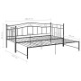 Estructura de sofá cama extraíble de metal negro 90x200 cm de vidaXL, Camas y somieres - Ref: Foro24-324782, Precio: 185,98 €...