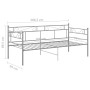 Estructura de sofá cama de metal gris 90x200 cm de vidaXL, Camas y somieres - Ref: Foro24-324769, Precio: 108,46 €, Descuento: %