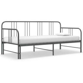 Gray metal removable sofa bed frame 90x200 cm by vidaXL, Beds and slatted bases - Ref: Foro24-324754, Price: 156,83 €, Discou...