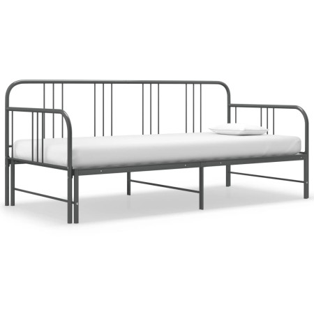 Estructura de sofá cama extraíble de metal gris 90x200 cm de vidaXL, Camas y somieres - Ref: Foro24-324754, Precio: 156,05 €,...