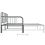 Estructura de sofá cama extraíble de metal gris 90x200 cm de vidaXL, Camas y somieres - Ref: Foro24-324754, Precio: 156,05 €,...